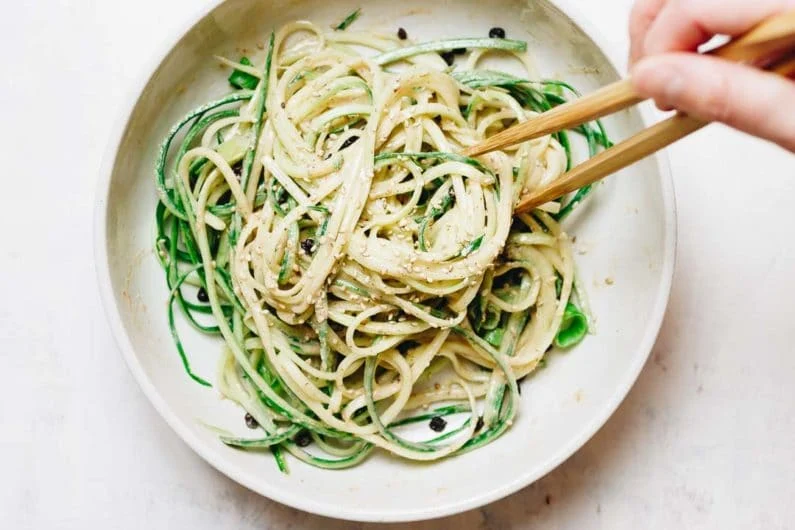 Cucumber Noodles With Thai Peanut Sauce